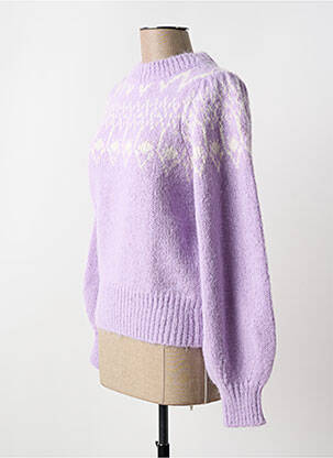 Pull col rond violet PIECES femme