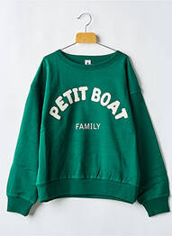 Sweat-shirt col rond vert PETIT BATEAU garcon
