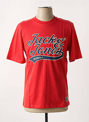 T-shirt col rond rouge JACK & JONES homme