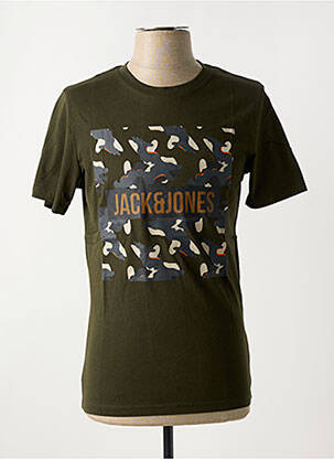 T-shirt col rond vert JACK & JONES homme