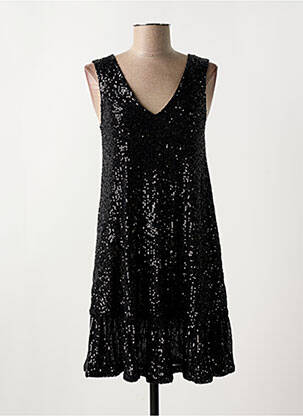 Robe courte col v noir PIECES femme