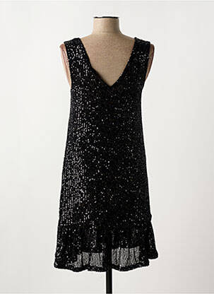 Robe courte col v noir PIECES femme