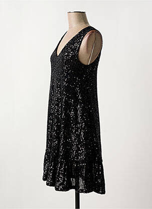 Robe courte col v noir PIECES femme