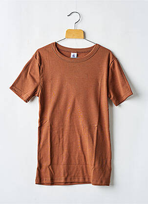 T-shirt col rond marron PETIT BATEAU femme