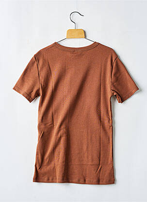T-shirt col rond marron PETIT BATEAU femme