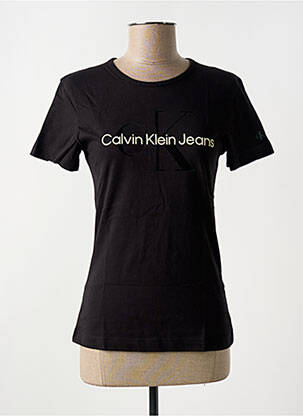 T-shirt col rond noir CALVIN KLEIN femme