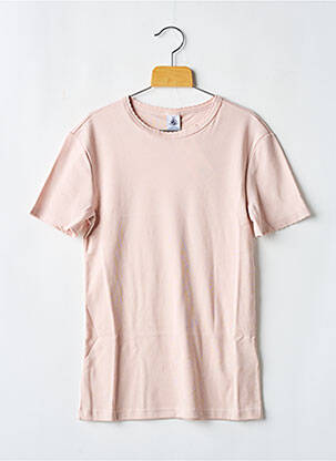 T-shirt col rond rose PETIT BATEAU femme