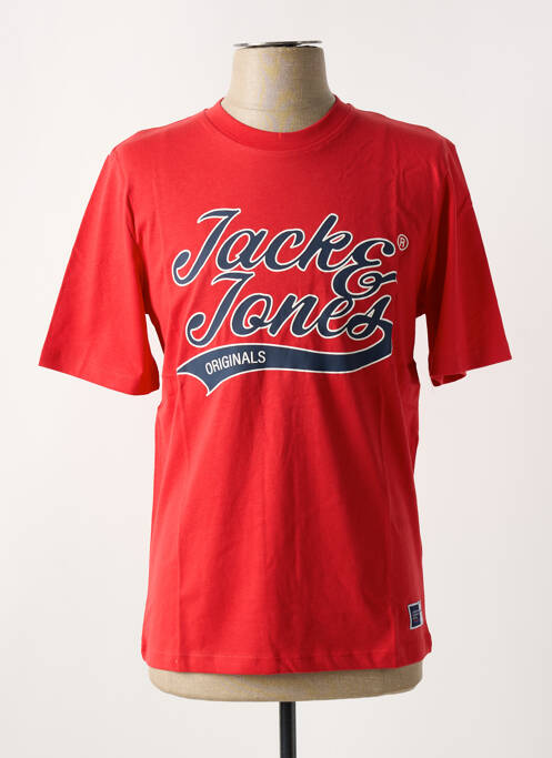 T-shirt rouge JACK & JONES pour homme