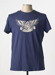 T-shirt col rond bleu SCHOTT homme