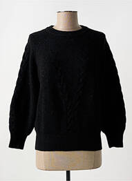Pull col rond noir SEE U SOON femme