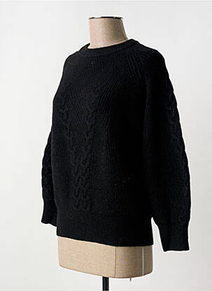 Pull col rond noir SEE U SOON femme