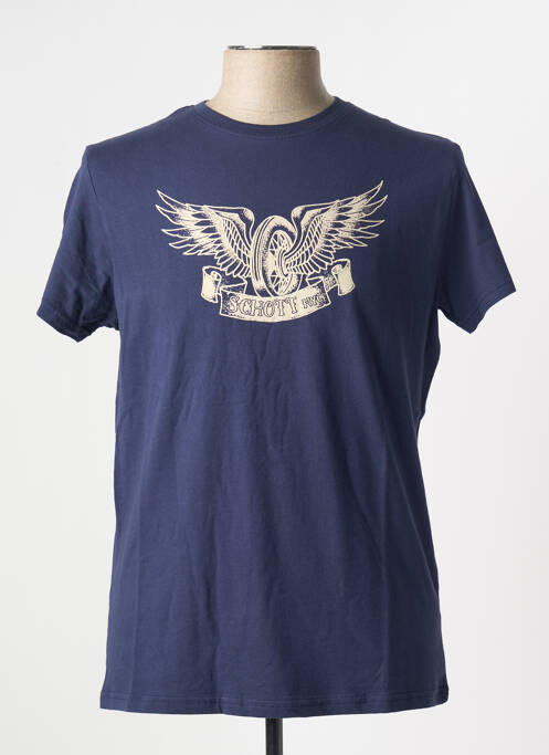 T-shirt bleu SCHOTT pour homme