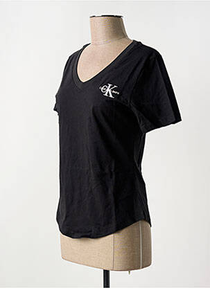 T-shirt col v noir CALVIN KLEIN femme