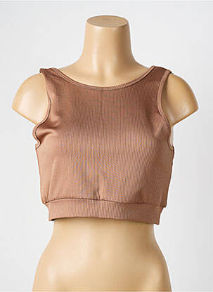 Top col rond marron NOISY MAY femme