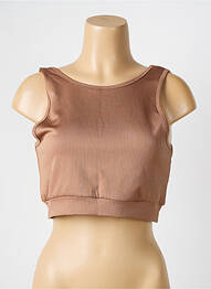 Top col rond marron NOISY MAY femme