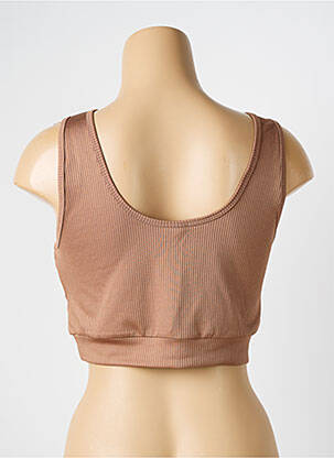 Top col rond marron NOISY MAY femme