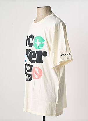 T-shirt col rond blanc ADIDAS homme