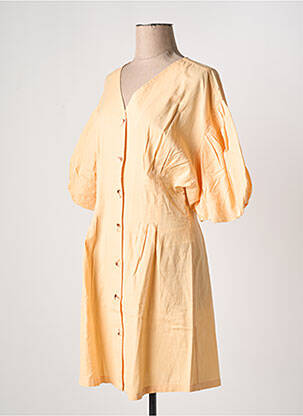 Robe courte col v orange VILA femme