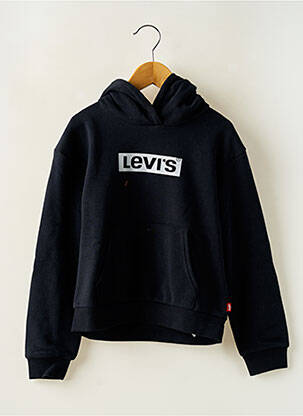 Sweat-shirt à capuche col rond noir LEVI'S fille