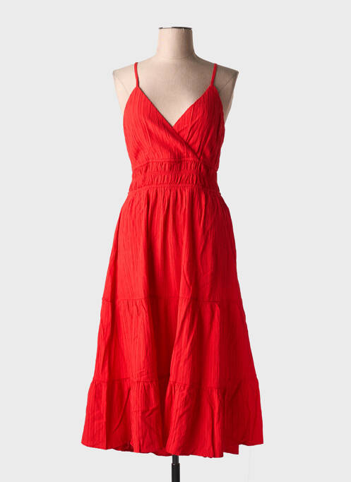 Robe mi-longue rouge VILA pour femme