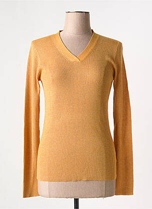 Pull col v jaune THE KORNER femme