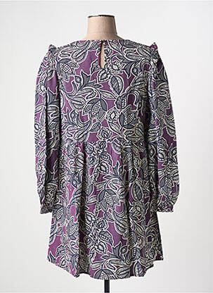 Robe courte col v violet GRACE & MILA femme
