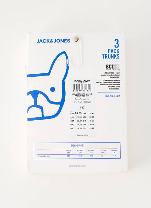 Boxer bleu JACK & JONES garçon