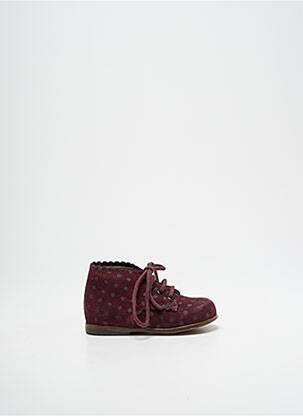 Bottillons fermeture lacets bout rond rouge LITTLE MARY fille
