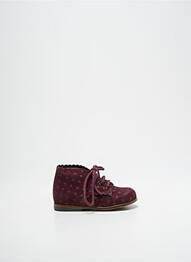 Bottillons fermeture lacets bout rond rouge LITTLE MARY fille
