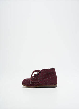 Bottillons fermeture lacets bout rond rouge LITTLE MARY fille