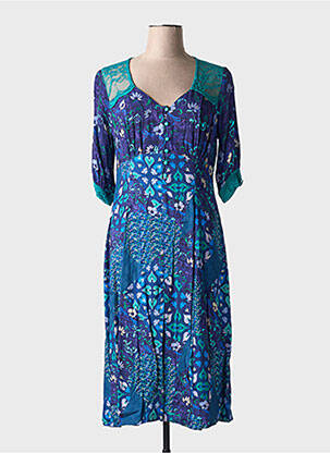 Robe mi-longue bleu PAUL BRIAL femme