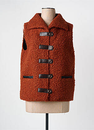 Gilet sans manche orange PAUL BRIAL pour femme