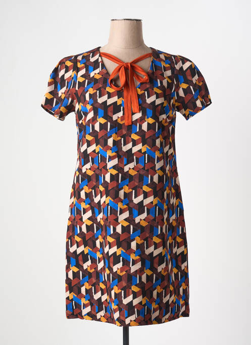 Robe courte marron PAUL BRIAL pour femme