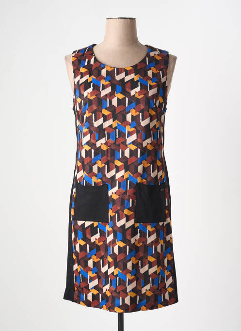 Robe courte marron PAUL BRIAL pour femme