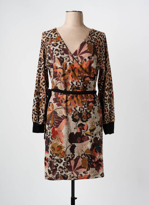 Robe courte marron PAUL BRIAL pour femme