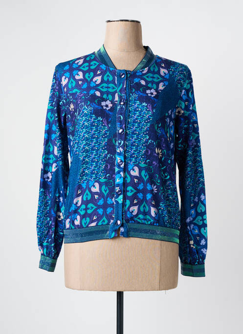 Gilet manches longues bleu PAUL BRIAL pour femme