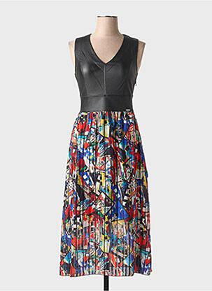 Robe mi-longue noir MALOKA pour femme