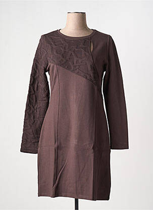 Robe mi-longue marron MALOKA femme