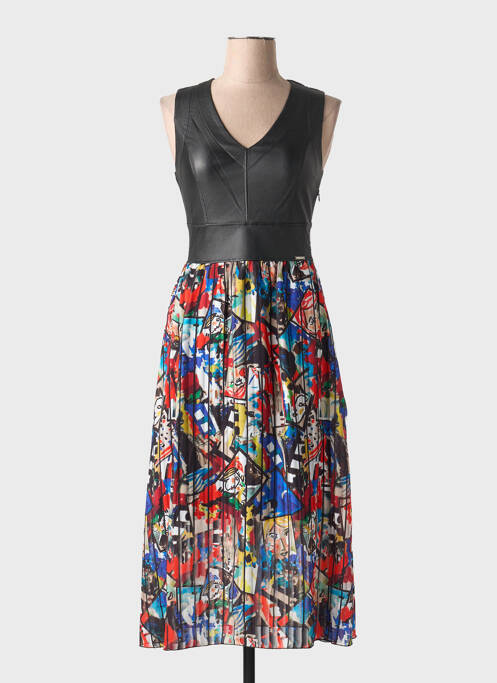 Robe mi-longue noir MALOKA pour femme