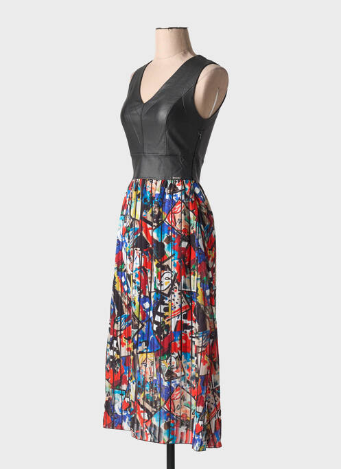 Robe mi-longue noir MALOKA femme