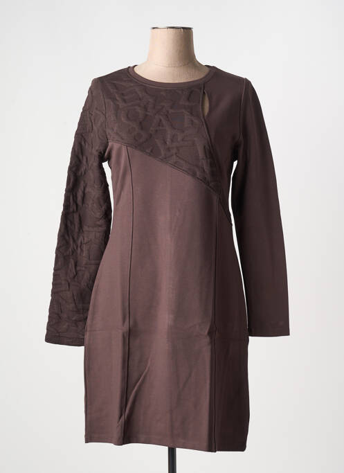 Robe mi-longue marron MALOKA pour femme