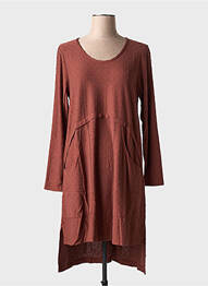 Robe mi-longue marron G!OZE femme