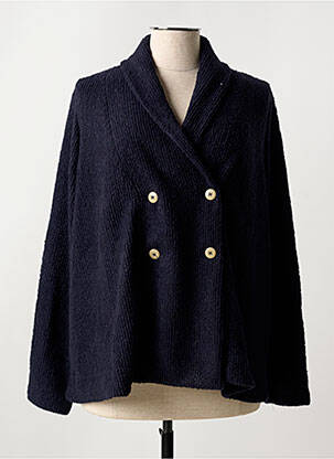 Gilet manches longues bleu MALOKA pour femme