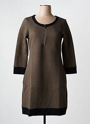 Robe mi-longue marron MALOKA pour femme