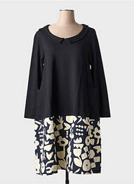 Robe mi-longue noir G!OZE femme