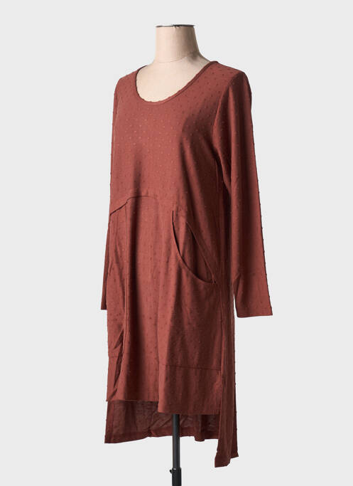 Robe mi-longue marron G!OZE femme