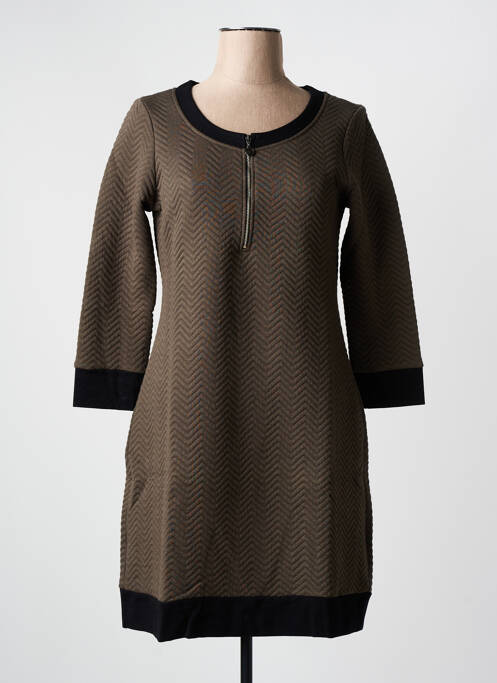 Robe mi-longue marron MALOKA pour femme