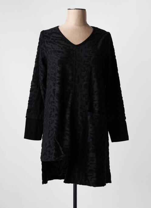 Pull tunique noir G!OZE pour femme