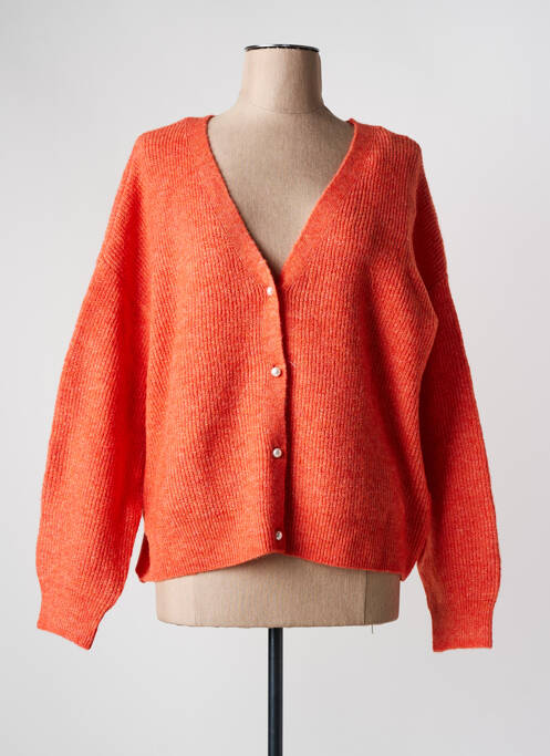 Gilet manches longues orange VILA pour femme
