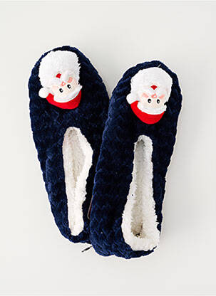 Chaussons/pantoufles bout rond bout rond bleu SARENZA femme